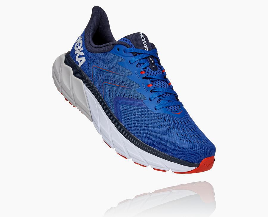 Hoka Arahi 5 - Men's Running Shoes - Blue - UK 960PMEBQG